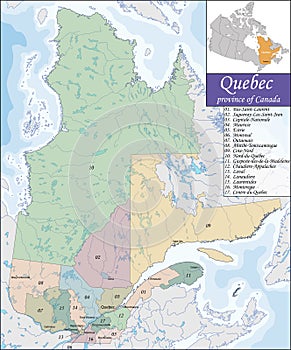 Map of Quebec photo