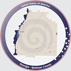 Map of Quitman County in Georgia