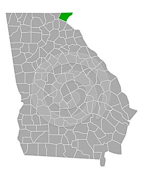 Map of Rabun in Georgia