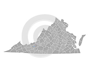 Map of Radford in Virginia