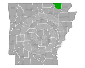 Map of Randolph in Arkansas