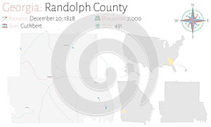 Map of Randolph County in Georgia