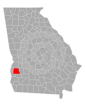 Map of Randolph in Georgia