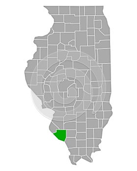 Map of Randolph in Illinois