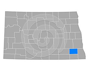 Map of Ransom in North Dakota