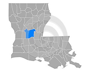 Map of Rapides in Louisiana