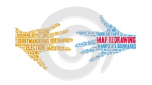 Map redrawing animated word cloud