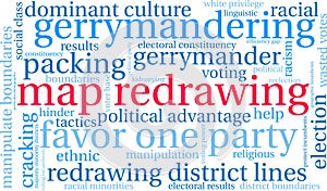 Map Redrawing Word Cloud