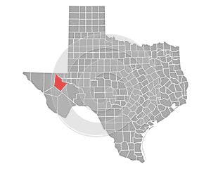 Map of Reeves in Texas