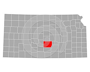 Map of Reno in Kansas