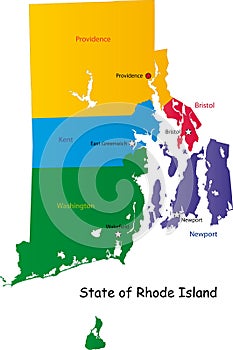 Map of Rhode Island state