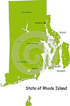 Map of Rhode Island state