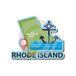 Map of rhode island state. Vector illustration decorative design