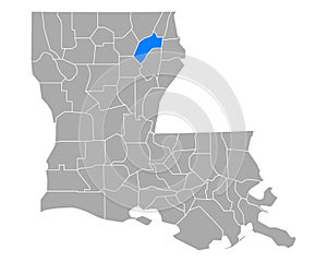 Map of Richland in Louisiana photo