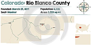 Map of Rio Grande County in Colorado photo