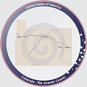 Map of Rio Grande County in Colorado photo