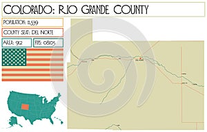 Map of Rio Grande County in Colorado USA