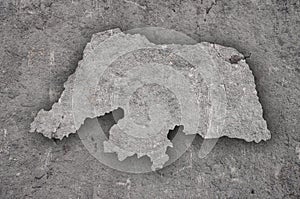 Map of Rio Grande do Norte on weathered concrete photo