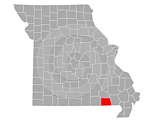 Map of Ripley in Missouri