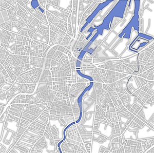 map of roads in city of Belfast in Northern Ireland