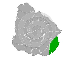 Map of Rocha in Uruguay photo