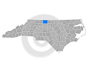 Map of Rockingham in North Carolina