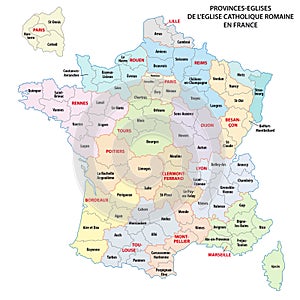 Map of the Roman Catholic Church Provinces in France photo