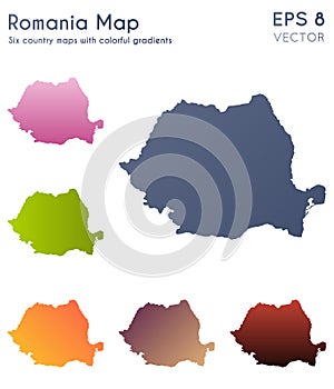 Map of Romania with beautiful gradients.