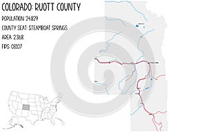 Map of Ruott County in Colorado, USA