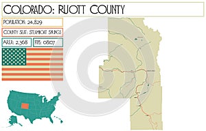 Map of Ruott County in Colorado USA