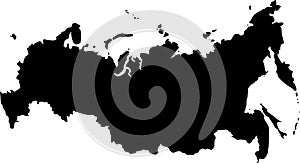 Map of Russia in black