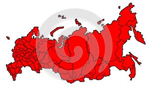 Map of Russia detailed - red