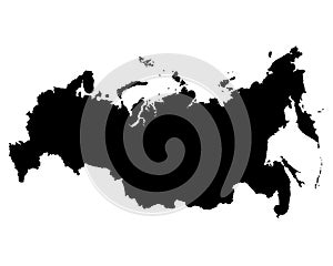 Map of Russia vector outline. The vector silhouette of the Russian Federation photo