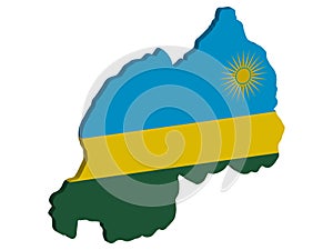 Map Rwanda Flag Vector illustration Eps 10