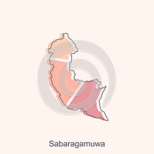 map of Sabaragamuwa Vector Design Template. Editable Stroke