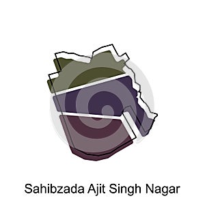 map of Sahibzada Ajit Singh Nagar City modern outline, High detailed illustration vector Design Template photo
