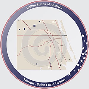 Map of Saint Lucie County in Florida