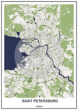 Map Saint Petersburg, Russia