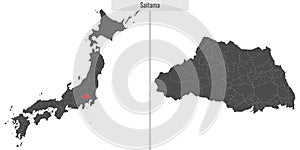 map of Saitama prefecture of Japan