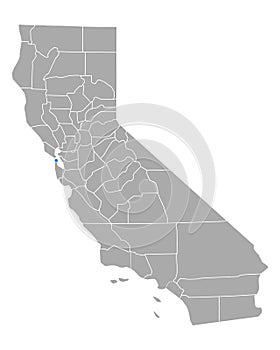 Map of San Franciso in California