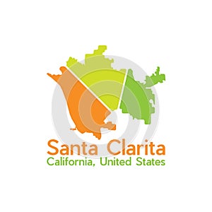 Map Of Santa Clarita City Illustration Creative Design
