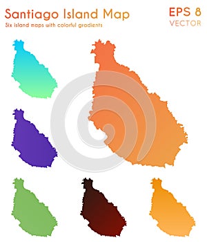 Map of Santiago Island with beautiful gradients.
