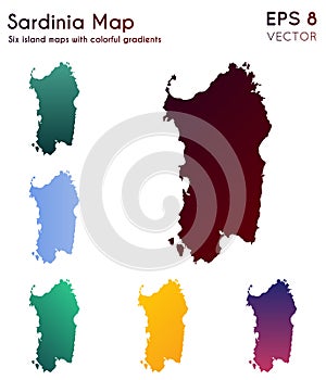 Map of Sardinia with beautiful gradients.