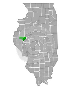 Map of Schuyler in Illinois