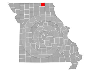 Map of Schuyler in Missouri