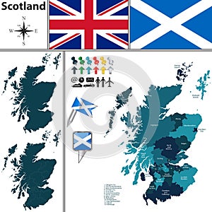 Map of Scotland with Subdivisions photo