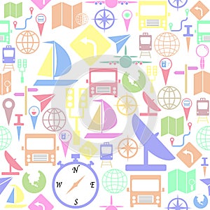 Map seamless pattern background icon