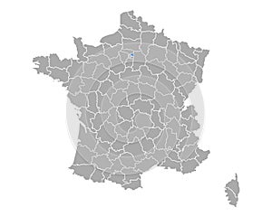 Map of Seine-Saint-Denis in France