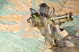 Map and sextant