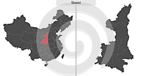 map of Shaanxi province of China